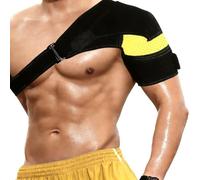 Tutore Spalla Neoprene Regolabile per Uomo e Donna - Supporto per Spalla Destra/Sinistra - Per Tendinite, Lussazione, Lesioni Sportive e Dolore Artrite(Giallo)