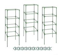 Tutori per Piante Regolabili 115cm Set da 3 - Sostegni per Pomodori in Plastica per verde con Clip per Orto e per giardino