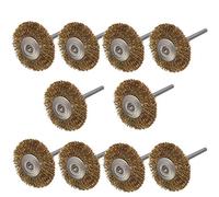 TuToy 10Pz Spazzole Per Ruote In Ottone Con Gambo Da 3 Mm Per Utensile Rotante Dremel