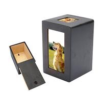 Tutoy Urna commemorativa per cremazione di Gatti per Cani da Compagnia Keep Sake Peaceful Photo Box Rectangle Black