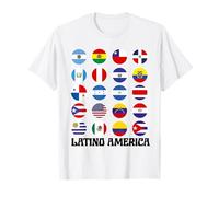 Tutte le bandiere dell'America Latina Paesi Latinoamerica Banderas Maglietta