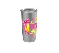 Tutte le belle ragazze camminano come questo giocatore di softball giovani Bicchiere termico in acciaio inox doppia parete
