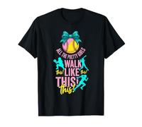 Tutte Le Belle Ragazze camminano Come Questo! Softball Silhouettes Maglietta