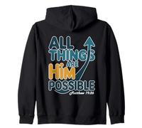 Tutte Le Cose Sono possibili Matteo 19:26 Felpa con Cappuccio