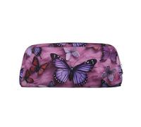 Tutte le farfalle sono su sfondo viola Borsa per il trucco per donne e uomini Astuccio da viaggio Piccola borsa cosmetica con cerniera Borse da toilette estetiche Borse per penne estetiche Borse