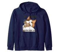 Tutte le vite Derserve Nine Cats Calico Cat Art Felpa con Cappuccio