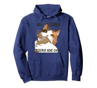 Tutte le vite Derserve Nine Cats Calico Cat Art Felpa con Cappuccio