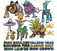 Tutti 6 Paradox Leggendario Pokemon Pacchetto Lv. 75 Non-Shiny Ferro Rosso Viola