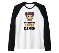 Tutti Amano Il Ramen Divertente Giapponese tagliatelle Cibo Ragazza Maglia con Maniche Raglan