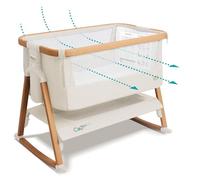 Tutti Bambini CoZee® Air Culla Neonato e Culla Co-sleeping - Culla Dondolo Neonato con Borsa Trasporto - Chiusura Rapida - Materasso Traspirante - 6 Altezze Regolabili - 0-6 Mesi (Noce & Ecrù)