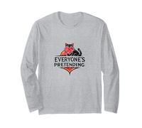 Tutti fingono Gatto Nero Cuore Rosso Grande Illusione Maglia a Manica