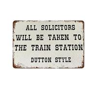 Tutti gli avvocati saranno portati alla stazione ferroviaria Western Family Decor Divertente casa Vintage Targa in metallo Retro Decorazione murale per casa Caffè Ufficio Negozio Pub Club 12x8 pollic