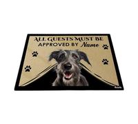 Tutti Gli Ospiti Devono Essere Approvati - Cane Deerhound Scozzese Tappetini Porta Dingresso Facile Da Pulire Tappeto Ingresso Casa Lavabile Zerbino Di Benvenuto Per Terrazzo Balcone 40X60 Cm