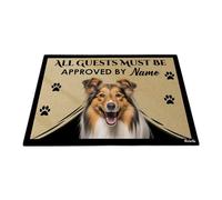 Tutti Gli Ospiti Devono Essere Approvati - Cane Pastore Delle Shetland Tappetino Da Bagno Antisporco Tappeti D'Ingresso Resistente Tappetini Porta Dingresso Per Balcone Terrazzo 40X60 Cm