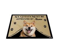 Tutti Gli Ospiti Devono Essere Approvati - Cane Shiba Inu Zerbino Di Benvenuto Resistente Tappetini Porta Dingresso Antiscivolo Tappetino Da Bagno Per Balcone Interno Camera Letto 40X60 Cm