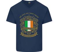Tutti Gli Uomini Nascono Uguali Irish Irlanda Maglietta In Cotone A V Per Uomo