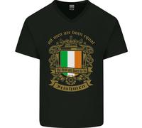Tutti Gli Uomini Nascono Uguali Irish Irlanda Maglietta In Cotone A V Per Uomo
