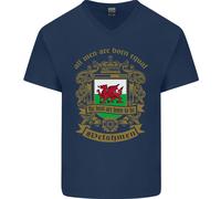 Tutti Gli Uomini Nascono Uguali Welshmen Galles T-Shirt In Cotone A V