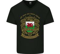 Tutti Gli Uomini Nascono Uguali Welshmen Galles T-Shirt In Cotone A V