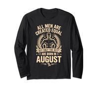 Tutti Gli Uomini Sono Creati Uguali al Compleanno Migliore Nato di Agosto Maglia a Manica