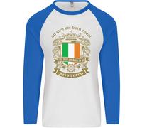Tutti Gli Uomini Sono Nati Uguali Irish Ireland Uomo L/S Baseball T-Shirt