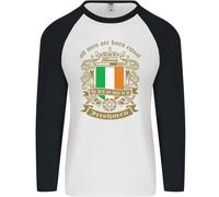 Tutti Gli Uomini Sono Nati Uguali Irish Ireland Uomo L/S Baseball T-Shirt