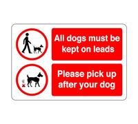 Tutti i cani devono essere tenuti al guinzaglio pick up after your dog sign - 1,2 mm plastica rigida per uso interno/esterno (150 mm x 100 mm) Distanza di visualizzazione entro 3 m.