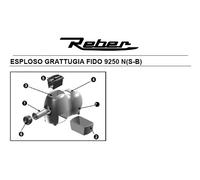 Tutti i ricambi Originali per grattugia Reber Mod. FIDO 9250 NS - RS - BG - BV
