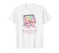 Tutti meritano Una Voce AAC Tablet Pink Bow logopedia Maglietta