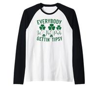 Tutti nel Pub Gettin Umorismo Brillo San Patrizio Maglia con Maniche Raglan