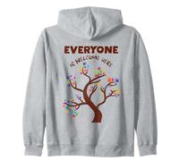 Tutti sono benvenuti qui Albero dell'Unità Felpa con Cappuccio