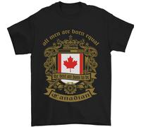 Tutti Uomo Sono Nato Equal Canadese Canada Uomo T-Shirt 100% Cotone