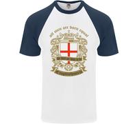 Tutti Uomo Sono Nato Equal Inglese Inghilterra DA UOMO S/S Baseball T-Shirt