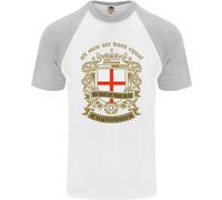 Tutti Uomo Sono Nato Equal Inglese Inghilterra DA UOMO S/S Baseball T-Shirt