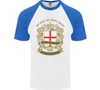 Tutti Uomo Sono Nato Equal Inglese Inghilterra DA UOMO S/S Baseball T-Shirt