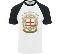 Tutti Uomo Sono Nato Equal Inglese Inghilterra DA UOMO S/S Baseball T-Shirt