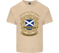 Tutti Uomo Sono Nato Equal Scozia Scozzese Uomo Cotone T-Shirt
