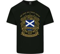 Tutti Uomo Sono Nato Equal Scozia Scozzese Uomo Cotone T-Shirt