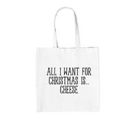 Tutti Voglio Per Natale È Formaggio - Tela Borsa Grande - Divertente Cheddar