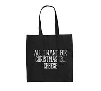 Tutti Voglio Per Natale È Formaggio - Tela Borsa Grande - Divertente Cheddar