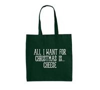 Tutti Voglio Per Natale È Formaggio - Tela Borsa Grande - Divertente Cheddar