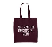 Tutti Voglio Per Natale È Formaggio - Tela Borsa Grande - Divertente Cheddar