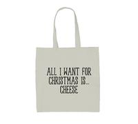 Tutti Voglio Per Natale È Formaggio - Tela Borsa Grande - Divertente Cheddar