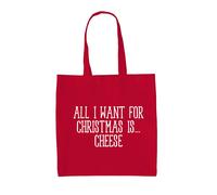 Tutti Voglio Per Natale È Formaggio - Tela Borsa Grande - Divertente Cheddar