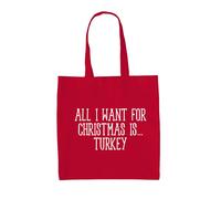 Tutti Voglio Per Natale È Turchia - Tela Borsa Grande - Divertente Amore Cena