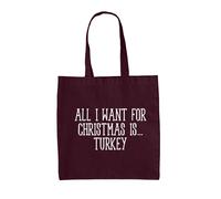 Tutti Voglio Per Natale È Turchia - Tela Borsa Grande - Divertente Amore Cena