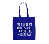 Tutti Voglio Per Natale Gatto - Tela Borsa Grande - Divertente Animali Love
