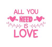 Tutto ciò di cui hai bisogno è amare le texture e la calligrafia Adesivi murali in vinile 50.4x68.9cm Cultura del tatuaggio Rosa