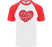 Tutto Ciò Di Cui Hai Bisogno È Amore Cuore Pace Maglietta Baseball Uomo S/S