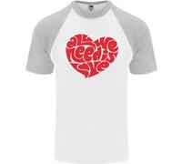 Tutto Ciò Di Cui Hai Bisogno È Amore Cuore Pace Maglietta Baseball Uomo S/S